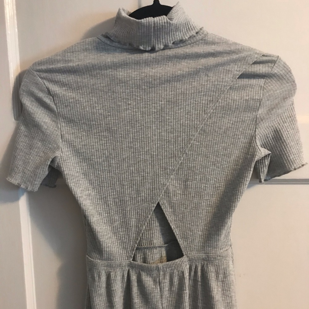 NEW W TAGS ASOS GREY SKATER SKIRT WRAP BACK